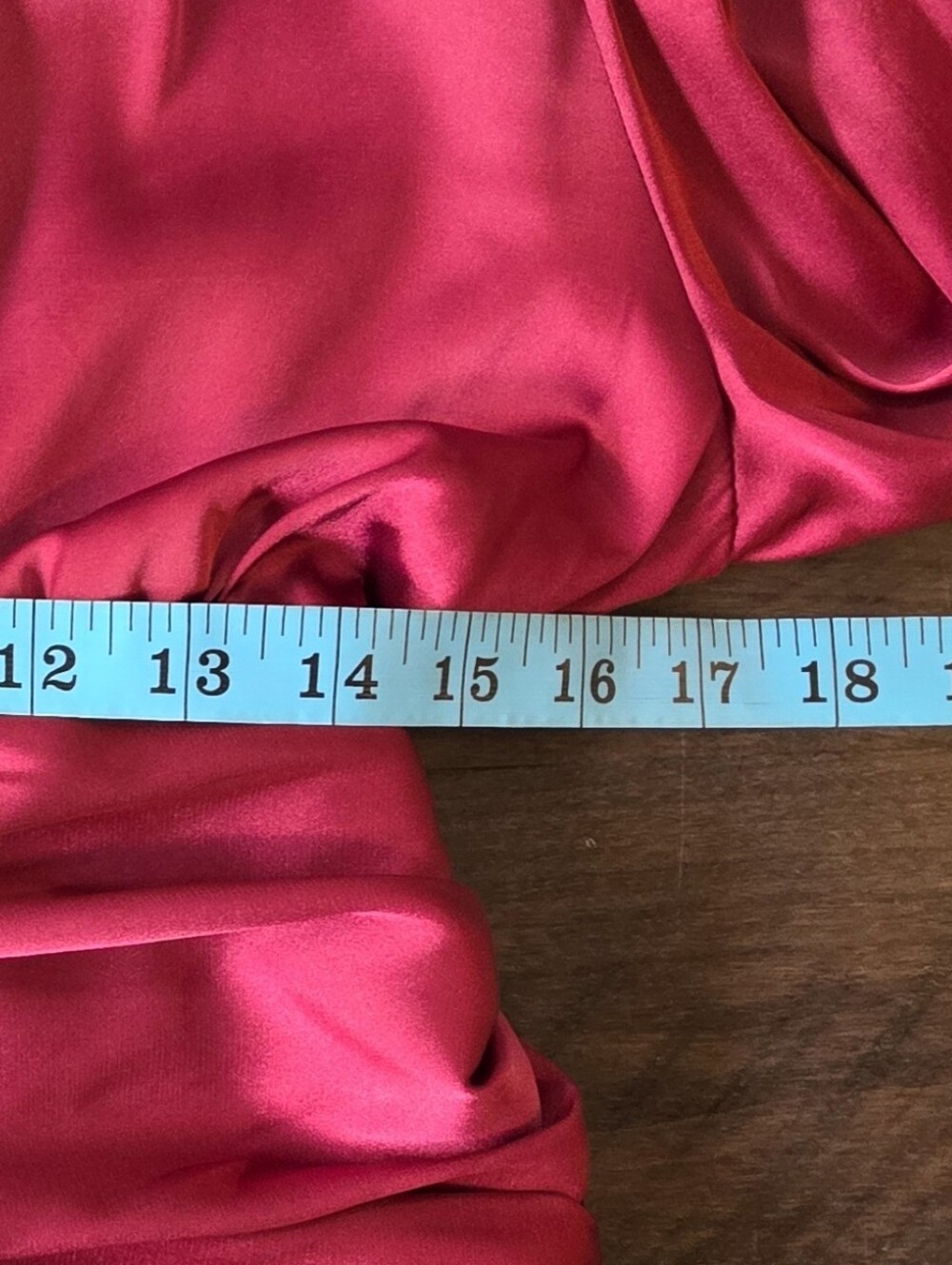 Magenta Satin Long Sleeve Collared Ruched Waist Blouse Smocked Back, Small, NWT - Picture 6 of 13